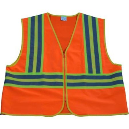 PETRA ROC INC Petra Roc Two Tone DOT Safety Vest W/1" Reflective Tape, Class 2, Polyester Solid, Orange, 2XL/3XL OV2-CB2-2X/3X